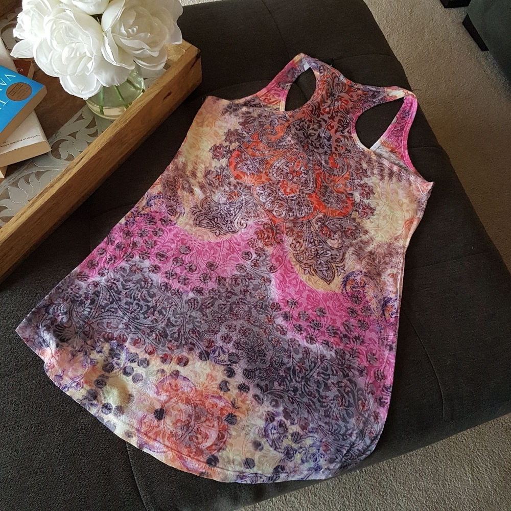 Embellished Colorful Tie-dyed Racerback Tank Top from Italy - Picture 14 of 17